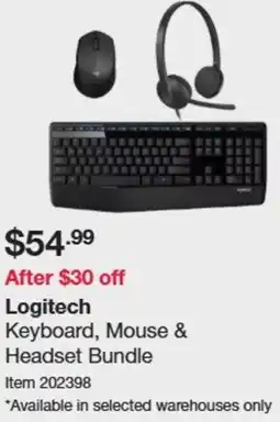 Costco Logitech Keyboard, Mouse & Headset Bundle offer