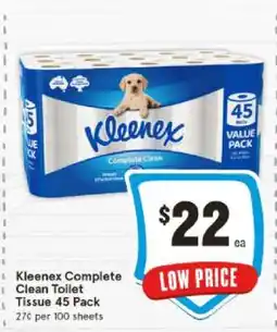 IGA Kleenex Complete Clean Toilet Tissue 45 Pack offer