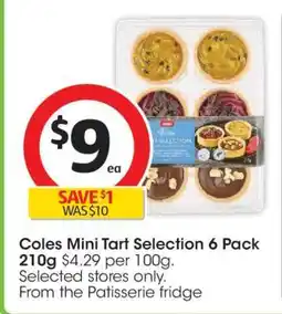 Coles Coles Mini Tart Selection 6 Pack 210g offer