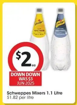Coles Schweppes Mixers 1.1 Litre offer