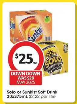 Coles Solo or Sunkist Soft Drink offer