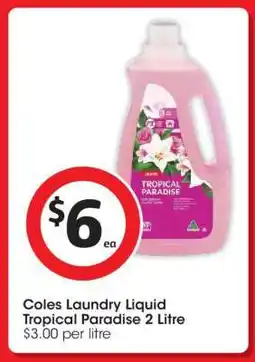 Coles Coles Laundry Liquid Tropical Paradise 2 Litre offer