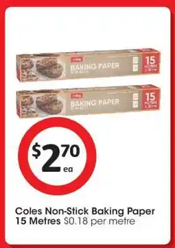 Coles Coles Non-Stick Baking Paper offer