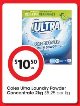 Coles Coles Ultra Laundry Powder Concentrate 2kg offer