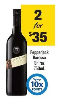 Coles Pepperjack Barossa Shiraz 750mL offer