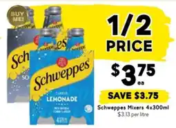 Drakes Schweppes Mixers 4x300mL offer