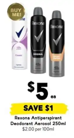 Drakes Rexona Antiperspirant Deodorant Aerosol 250ml offer