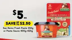 Drakes San Remo Fresh Pasta 350g or Pasta Sauce 400g-425g offer