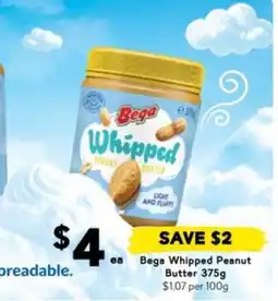 Drakes Bega Whipped Peanut Butter 375g offer