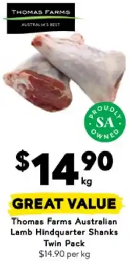 Drakes Thomas Farms Australian Lamb Hindquarter Shanks offer