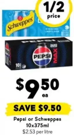 Drakes Pepsi or Schweppes offer