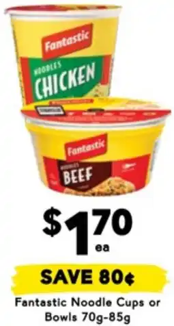 Drakes Fantastic Noodle Cups or Bowls offer