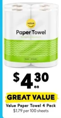 Drakes Value Paper Towel 4 Pack offer