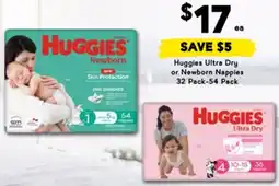 Drakes Huggies Ultra Dry or Newborn Nappies offer