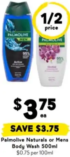 Drakes Palmolive Naturals or Mens Body Wash offer