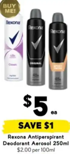 Drakes Rexona Antiperspirant Deodorant Aerosol offer