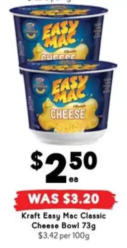 Drakes Kraft Easy Mac Classic Cheese Bowl 73g offer