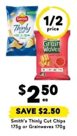 Drakes Smith's Thinly Cut Chips 175g or Grainwaves 170g offer