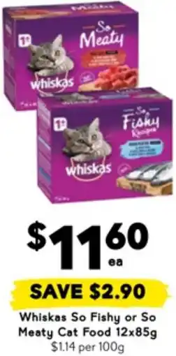Drakes Whiskas So Fishy or So Meaty Cat Food offer