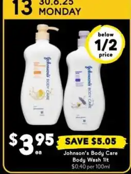 Drakes Johnson’s Body Care Body Wash 1lt offer