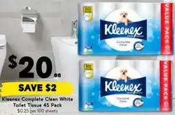 Drakes Kleenex Complete Clean White Toilet Tissue offer