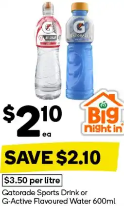 Woolworths Gatorade Sports Drink or G-Active Flavoured Water offer