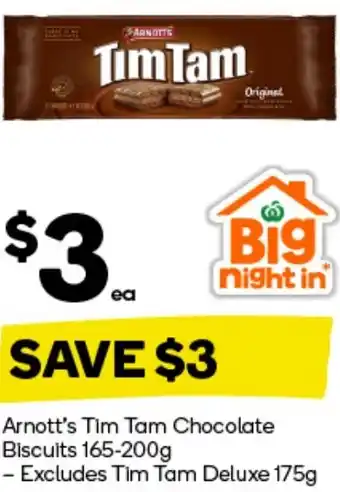 Woolworths Arnott's Tim Tam Chocolate Biscuits offer