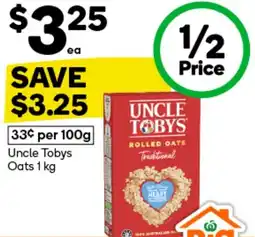 Woolworths Uncle Tobys Oats offer