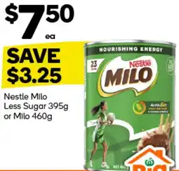 Woolworths Nestle Milo Less Sugar or Milo offer