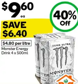 Woolworths Monster Energy Drink offer