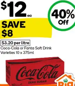 Woolworths Coca-Cola or Fanta Soft Drink Varieties offer