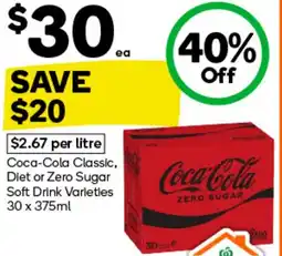 Woolworths Coca-Cola Classic, Diet or Zero Sugar Soft Drink Varieties offer