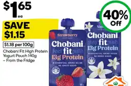 Woolworths Chobani Fit High Protein Yogurt Pouch offer