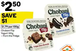Woolworths Chobani Flip Yogurt offer