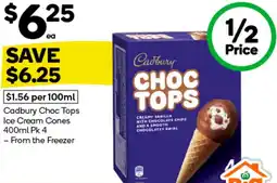 Woolworths Cadbury Choc Tops Ice Cream Cones offer
