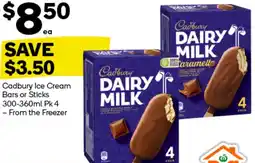 Woolworths Cadbury Ice Cream Bars or Sticks offer