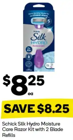 Woolworths Schick Silk Hydro Moisture Care Razor Kit with 2 Blade Refills offer