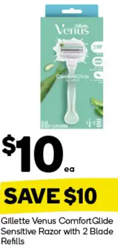 Woolworths Gillette Venus Comfort Glide Sensitive Razor with 2 Blade Refills offer