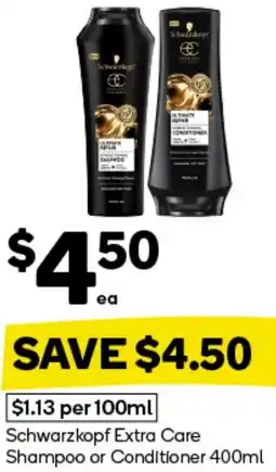 Woolworths Schwarzkopf Extra Care Shampoo or Conditioner offer