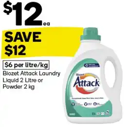 Woolworths Biozet Attack Laundry Liquid or Powder offer