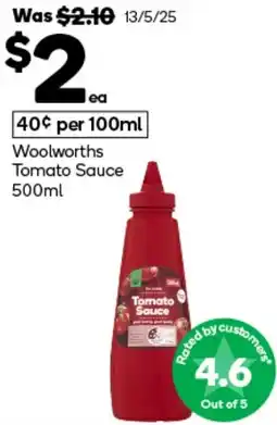 Woolworths Woolworths Tomato Sauce offer
