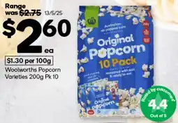 Woolworths Woolworths Popcorn Varieties offer