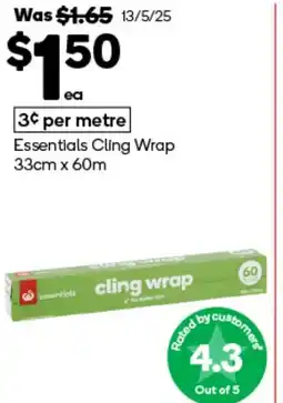 Woolworths Essentials Cling Wrap offer