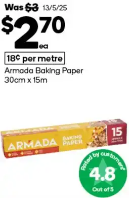 Woolworths Armada Baking Paper offer