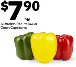 Woolworths Australian Red, Yellow or Green Capsicums offer