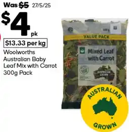 Woolworths Woolworths Australian Baby Leaf Mix with Carrot offer