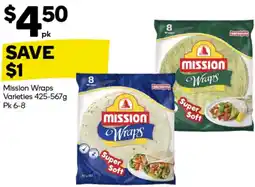 Woolworths Mission Wraps Varieties offer