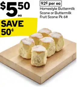 Woolworths Homestyle Buttermilk Scone or Buttermilk Fruit Scone offer