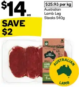Woolworths Australian Lamb Leg Steaks offer