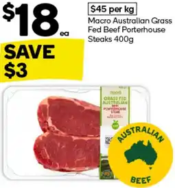 Woolworths Macro Australian Grass Fed Beef Porterhouse Steaks offer